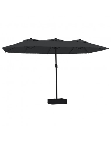 Ombrellone a Doppia Testa con LED Nero 449x245 cm