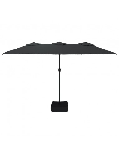 Ombrellone a Doppia Testa con LED Nero 449x245 cm