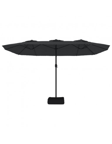 Ombrellone a Doppia Testa con LED Nero 449x245 cm