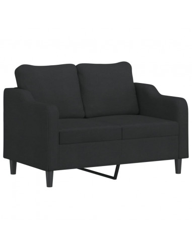 Divano a 2 Posti Nero 120 cm in Tessuto