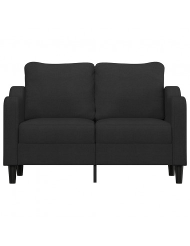 Divano a 2 Posti Nero 120 cm in Tessuto