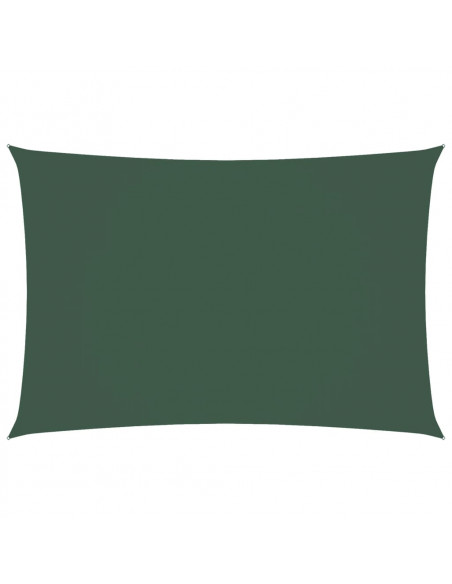 Vela Parasole Tessuto Oxford Rettangolare 2,5x4,5 m Verde Scuro