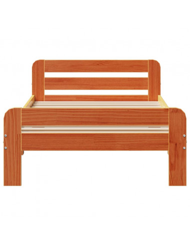 Letto senza Materasso Marrone Cera 75x190 cm in Legno di Pino