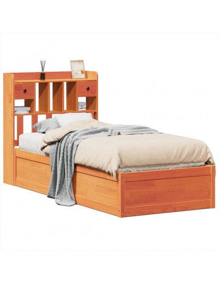 Letto senza Materasso Marrone Cera 90x190 cm in Legno di Pino