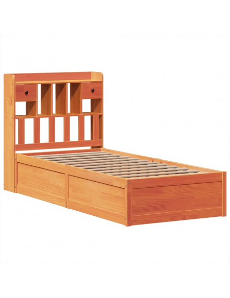 Letto senza Materasso Marrone Cera 90x190 cm in Legno di Pino