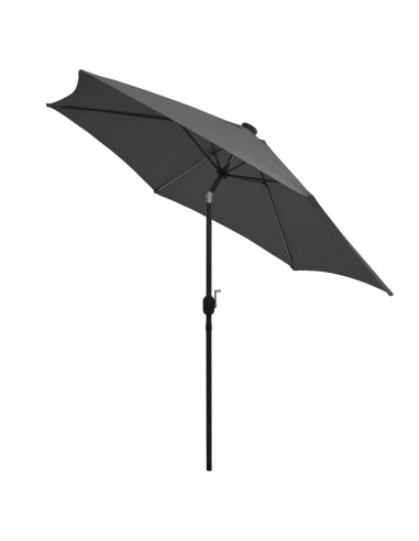 Ombrellone con Luci a LED e Palo in Alluminio 300 cm Antracite