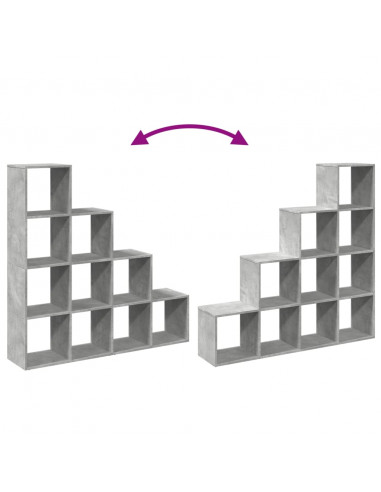 Libreria 4 Ripiani Grigio Cemento 131,5x29x131,5 cm Truciolato