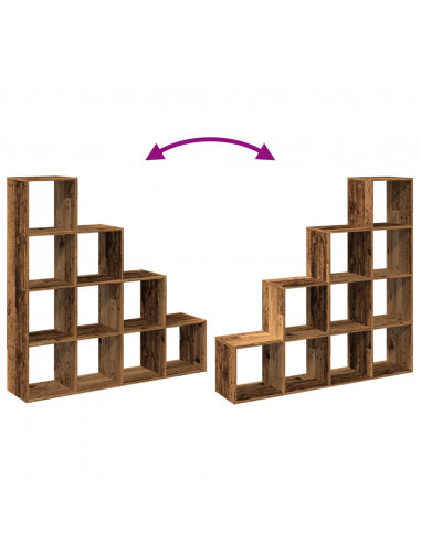 Libreria a 4 Ripiani Legno Vecchio 131,5x29x131,5 cm Truciolato