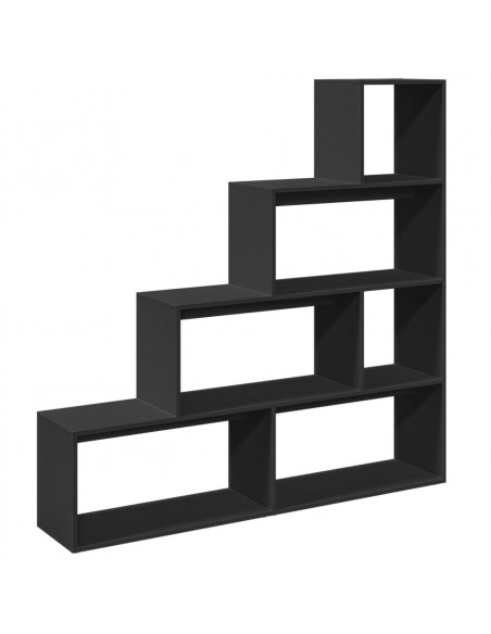 Libreria Divisorio 4 Ripiani Nera 143,5x29x143,5 cm Truciolato