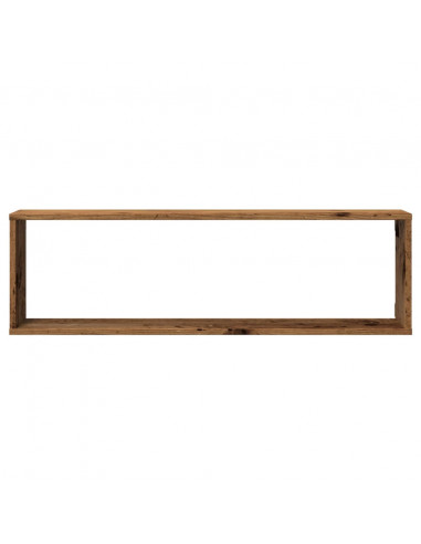 Mensole Parete a Cubo 2 pz Legno Vecchio 100x15x30cm Truciolato