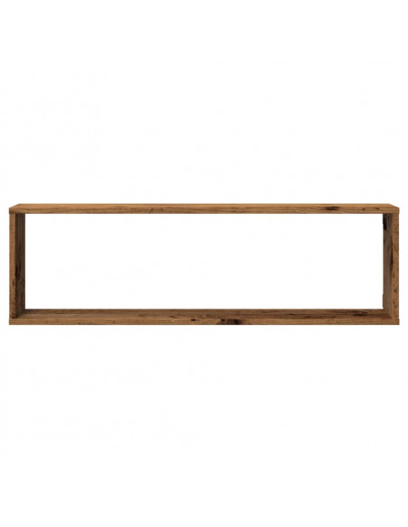 Mensole Parete a Cubo 2 pz Legno Vecchio 100x15x30cm Truciolato