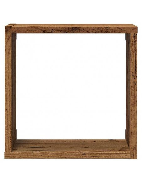 Mensole Parete a Cubo 4 pz Legno Vecchio 30x15x30 cm Truciolato