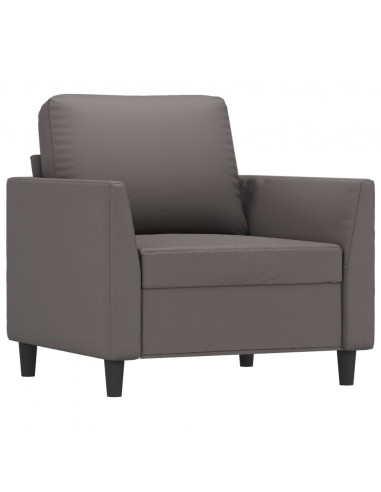 Set di Divani 4 pz con Cuscini Grigio in Similpelle