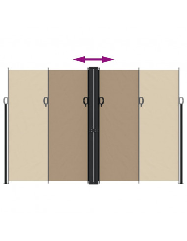 Tenda da Sole Laterale Retrattile Tortora 220x1200 cm