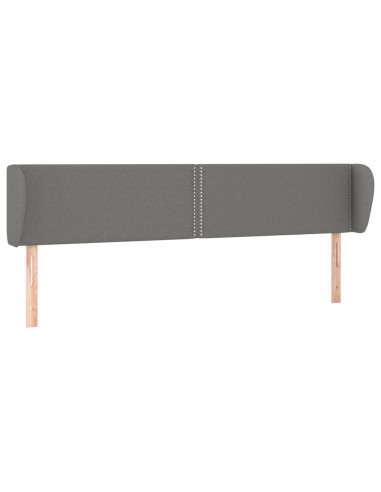 Testiera ad Orecchio Grigio Scuro 203x23x78/88 cm in Tessuto