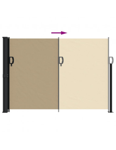 Tenda da Sole Laterale Retrattile Beige 140x500 cm