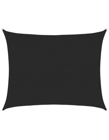 Vela Parasole 160 g/m² Rettangolare Nera 6x8 m in HDPE