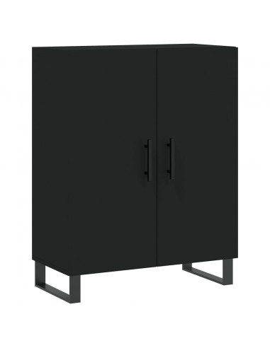 Credenza Nera 69,5x34x180 cm in Legno Multistrato