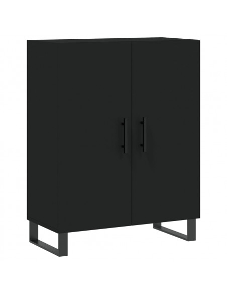 Credenza Nera 69,5x34x180 cm in Legno Multistrato