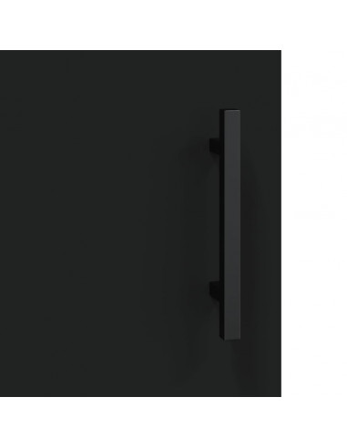 Credenza Nera 69,5x34x180 cm in Legno Multistrato