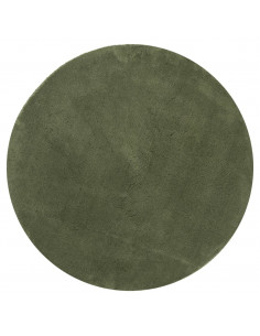 Tappeto Pelo Corto HUARTE Morbido Lavabile Verde Bosco Ø 160 cm 2