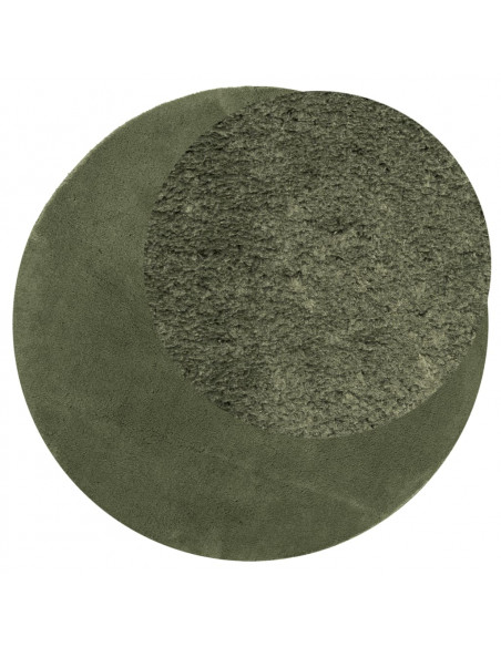 Tappeto Pelo Corto HUARTE Morbido Lavabile Verde Bosco Ø 160 cm
