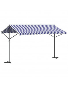 Tenda da Sole Blu e Bianca 400x300 cm in Tessuto e Acciaio 2