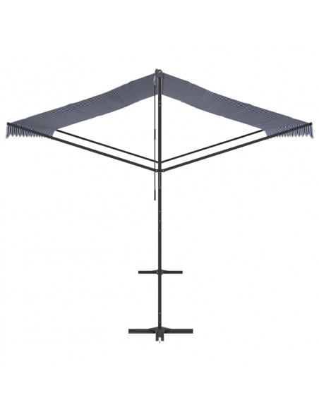 Tenda da Sole Blu e Bianca 400x300 cm in Tessuto e Acciaio