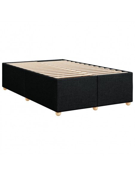 Giroletto a Molle con Materasso Nero 120x200 cm in Tessuto