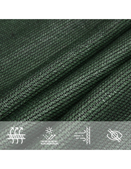 Vela Parasole 160 g/m² Verde Scuro 4x5 m in HDPE