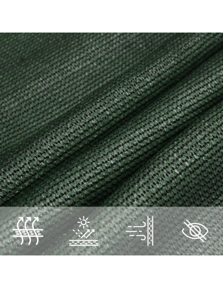 Vela Parasole 160 g/m² Verde Scuro 2x2 m in HDPE