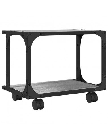 Supporto Stampante 2 Piani Grigio Sonoma 41x28x33,5 Multistrato