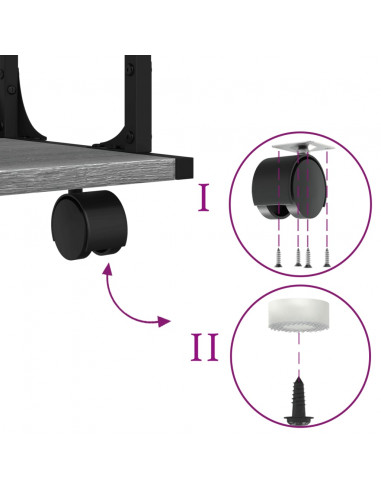 Supporto Stampante 2 Piani Grigio Sonoma 41x28x33,5 Multistrato