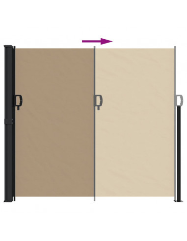 Tenda da Sole Laterale Retrattile Tortora 180x500 cm