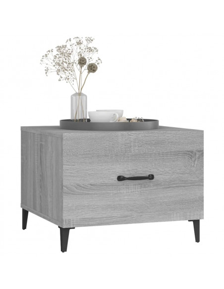 Tavolini Salotto Gambe in Metallo 2pz Grigio Sonoma 50x50x40 cm
