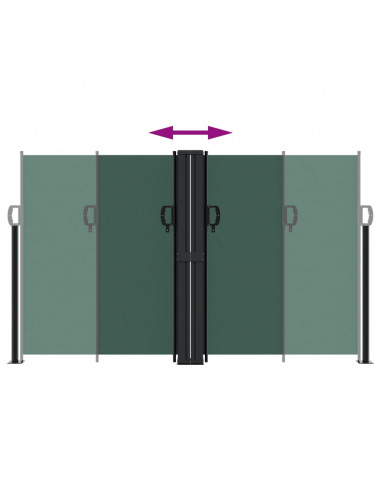 Tenda da Sole Laterale Retrattile Verde Scuro 140x1000 cm