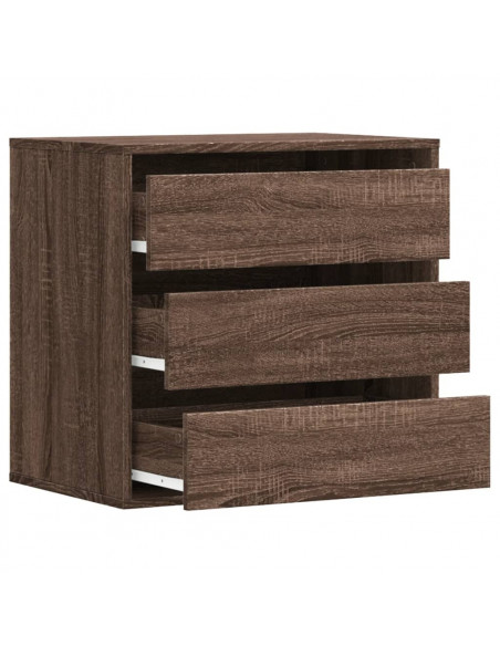 Cassettiera Angolo Rovere Marrone 60x41x58cm Legno Multistrato