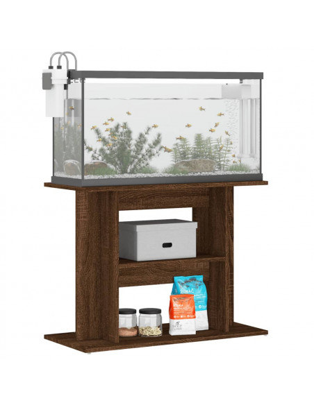 Supporto Acquario 80x35x60 cm Legno Multistrato Rovere Marrone