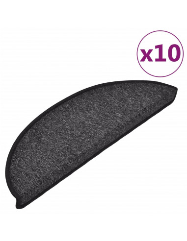 Tappetini per Scale 10 pz 56x17x3 cm Antracite
