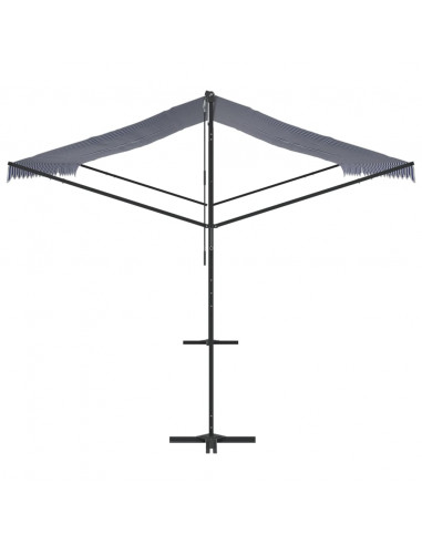 Tenda da Sole Blu e Bianca 500x300 cm in Tessuto e Acciaio