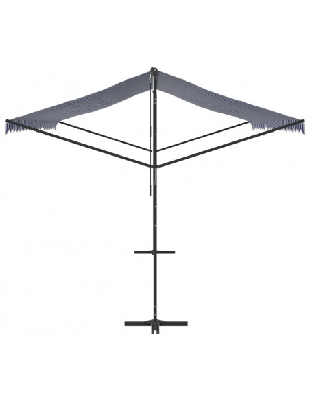 Tenda da Sole Blu e Bianca 500x300 cm in Tessuto e Acciaio