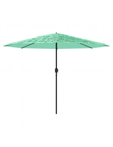 Ombrellone Giardino con Palo in Acciaio Verde 388x388x248 cm