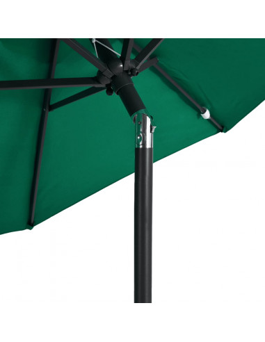 Ombrellone Giardino con Palo in Acciaio Verde 225x225x212 cm