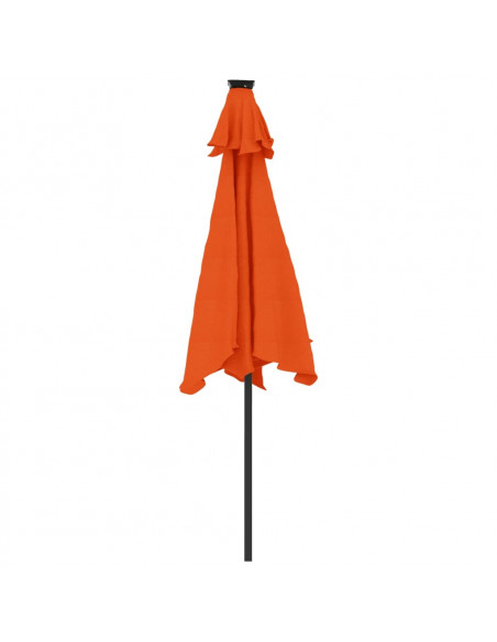 Ombrellone Giardino LED Palo Acciaio Terracotta 225x225x212 cm