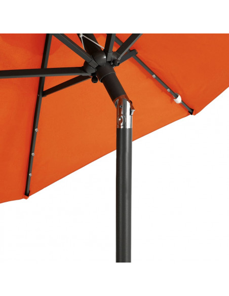 Ombrellone Giardino LED Palo Acciaio Terracotta 225x225x212 cm