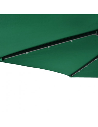 Ombrellone Giardino con LED Palo Acciaio Verde 225x225x212 cm