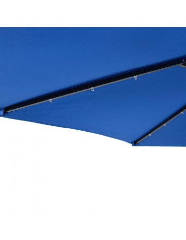 Ombrellone Giardino con LED Palo Acciaio Azzurro 225x225x212 cm