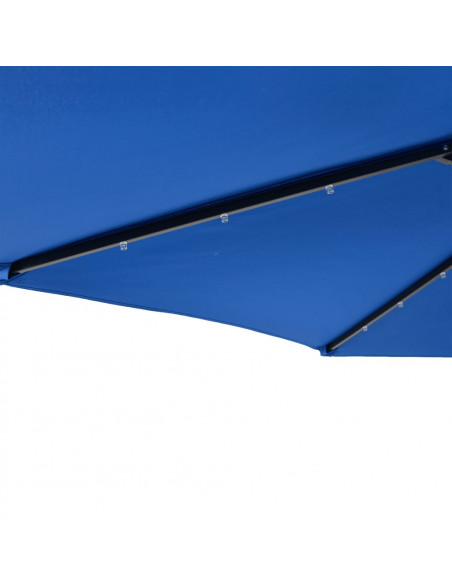 Ombrellone Giardino con LED Palo Acciaio Azzurro 225x225x212 cm