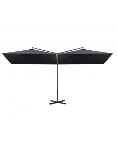 Ombrellone Doppio con Palo in Acciaio Antracite 600x300 cm