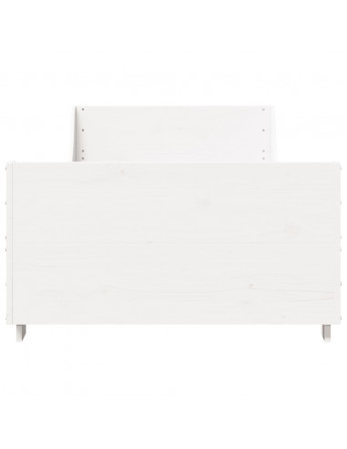 Letto senza Materasso Bianco 90x200 cm Legno Massello di Pino